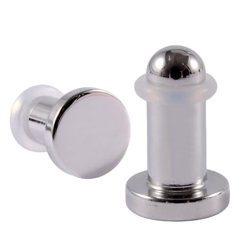 Tolldek 4.5mm Flesh Tunnel Plug 2er, Massiv-Zylinder Ohren Tunnel Herren, Edelstahl Silber Ohrringe Piercing Schmuck Damen Körper Piercing Schmuck von Tolldek