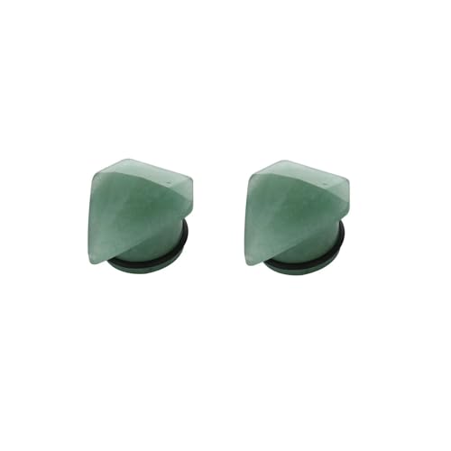 Tolldek 6mm Ohr Tunnel Plug 2Pcs, Geometrisch Stein Gauges für Ohren Double Flared Tunnel, Acryl Grün Ohrringe Piercing Schmuck Damen Körper Piercing Schmuck von Tolldek