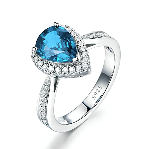 Tolldek 925 Silber Partnerringe, Tropfen Zirkonia Meeresblau Trauringe Sterlingsilber S925, Verlobungsring Silber Ringe Verlobung Echt Schmuck, Gr. 58 Tolldek 925 Silber Partnerringe, Tropfen Zirkonia Meeresblau Trauringe Sterlingsilber S925, Verlobungsring Silber Ringe Verlobung Echt Schmuck, Gr. 58 von Tolldek