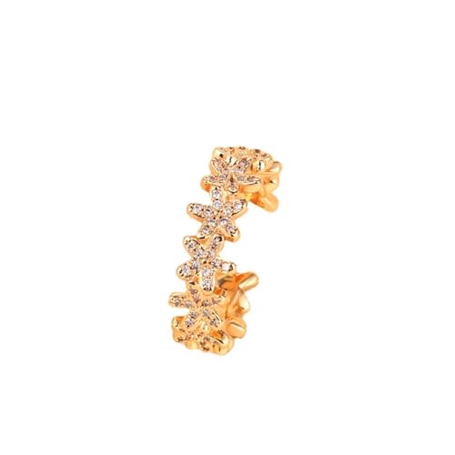 Tolldek 9K 375 Gelbgold Antragsring Echte Goldschmuck, Labor Erstellt Diamant Blumen Bandringe, Au375 Gold Eheringe Echte Goldschmuck, 53 (16.9) von Tolldek