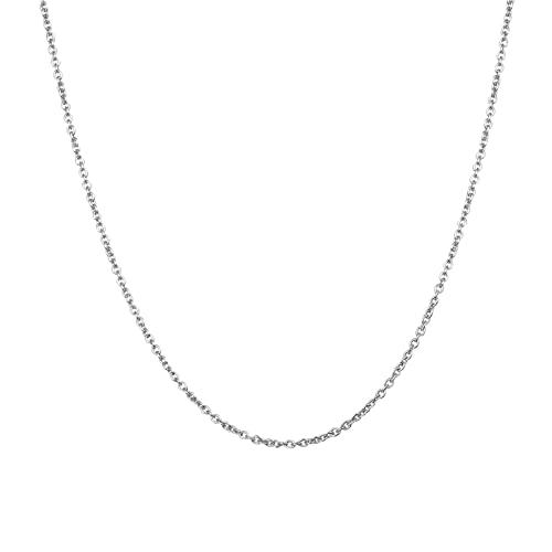 Tolldek Damen Kette Lang 45cm, Edelstahl Standardgliederkette Silber Freundschaftskette Jungen Breit 2MM, Kette Schmuck Hip Hop für Frauen von Tolldek