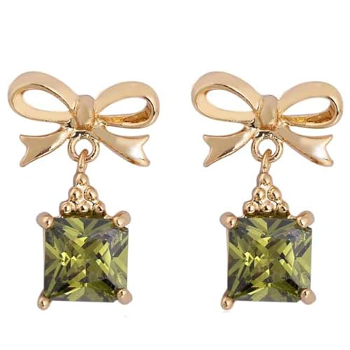 Tolldek Echt Goldschmuck Damenohrringe 18 Karat Gelbgold, Grün Granat Bowknot Ohrstecker Quadratschliff, Au 750 Frauen Ohrringe Tolldek Echt Goldschmuck Damenohrringe 18 Karat Gelbgold, Grün Granat Bowknot Ohrstecker Quadratschliff, Au 750 Frauen Ohrringe von Tolldek