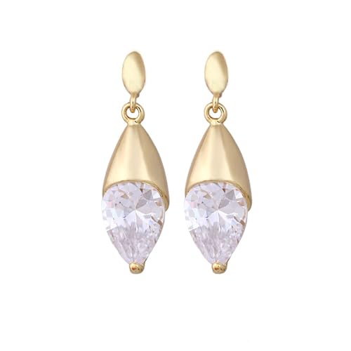 Tolldek Echte Goldschmuck Ohrringe Damen Gold 18K, Moissanit Klassiker Ohrstecker Tropfenschliff, Au 750 Damen Ohrstecker Klein von Tolldek