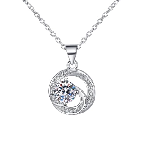 Tolldek Echter Schmuck Halskette Damen Hochzeit Weißgold 18K 750, Labor Erstellt Diamant Hohl Frau Ketten, Au750 Gold Damenkette mit Labor Erstellt Diamant, 45+5cm von Tolldek