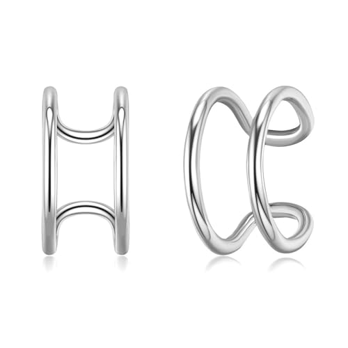 Tolldek Echter Schmuck Ohrringe Frauen Weißgold 585 14K, Geometrie Ohrklemme, Au585 Gold Ohrstecker Damen von Tolldek