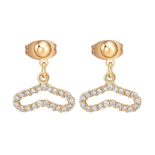 Tolldek Echtes Ohrringe 9K Gold 375, Moissanit Hohl Herz Ohrhänger, Gelbgold Au375 Frauen Ohrringe von Tolldek