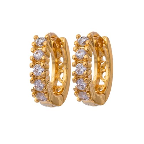 Tolldek Echtschmuck Ohrringe Vintage 14K 585 Gelbgold, Moissanit Klassiker Creolen, Au585 Gold Ohrringe Nickelfrei von Tolldek