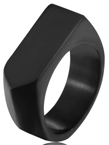 Tolldek Edelstahl Freundschaftsringe Herren 9MM, Schwarz Pfeil Siegelring Pärchen Ringe, Partnerringe Punk Rock, Schwarz, Gr.60 (19.1) von Tolldek