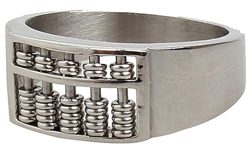 Tolldek Edelstahl Hochzeitsring Herren 9MM, Abakus Trauringe, Partnerringe Punk Rock, Silber, Gr.67 (21.3) von Tolldek