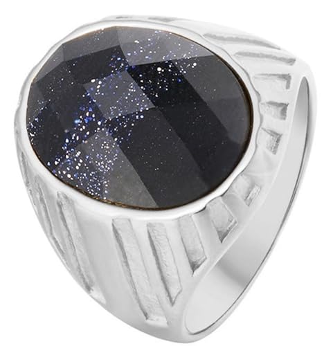 Tolldek Edelstahl Pärchen Ringe Herren 20MM, Klassiker Freundschaftsringe Zirkonia, Ring Punk Rock, Silber Lila, Gr.67 (21.3) von Tolldek