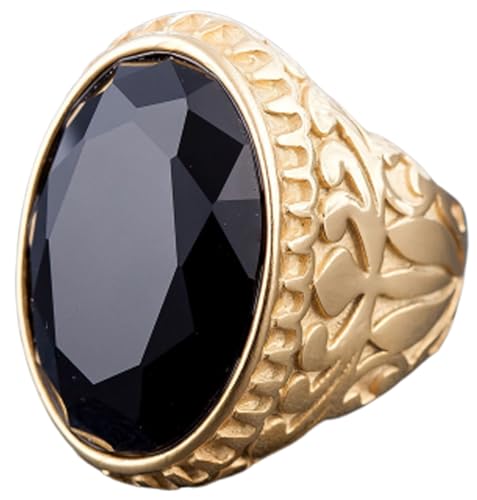 Tolldek Edelstahl Partnerringe Herren 30.5MM, Blatt Eheringe Zirkonia, Hochzeitsring Punk Rock, Schwarz, Gr.62 (19.7) von Tolldek