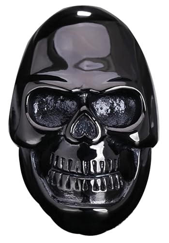 Tolldek Edelstahl Partnerringe Herren 42MM, Punk Rock Schädel Trauringe, Freundschaftsringe Punk Rock, Schwarz, Gr.62 (19.7) von Tolldek