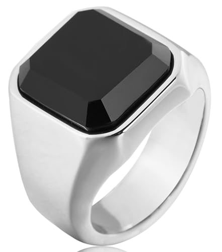 Tolldek Edelstahl Trauringe Herren 17MM, Poliert Partnerringe Zirkonia, Freundschaftsringe Punk Rock, Silber, Gr.67 (21.3) von Tolldek