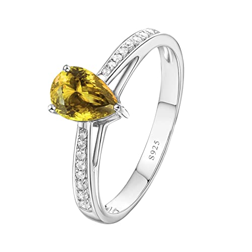 Tolldek Eheringe 925 Silber, Tropfen Zirkonia Gelb Hochzeitsband Sterlingsilber S925, Ring Damen Verlobung Antragsring Echt Silber Schmuck, Gr. 48 Tolldek Eheringe 925 Silber, Tropfen Zirkonia Gelb Hochzeitsband Sterlingsilber S925, Ring Damen Verlobung Antragsring Echt Silber Schmuck, Gr. 48 von Tolldek