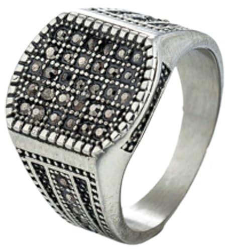 Tolldek Eheringe Edelstahl Herren 17MM, Glatt Partnerringe Zirkonia, Verlobungsring Punk Rock, Silber, Gr.57 (18.1) von Tolldek