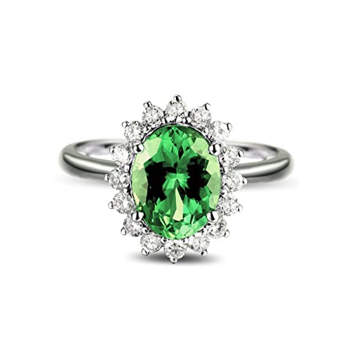 Tolldek Eheringe S925 Sterlingsilber, Oval Zirkonia Grün Trauringe 925 Silber, Verlobungsring 925 Solitärring Echt Silber Schmuck, Gr. 51 Tolldek Eheringe S925 Sterlingsilber, Oval Zirkonia Grün Trauringe 925 Silber, Verlobungsring 925 Solitärring Echt Silber Schmuck, Gr. 51 von Tolldek