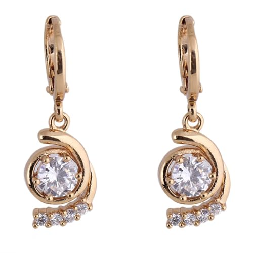 Tolldek Gelbgold 750 Ohrringe Frauen Echt, Moissanit Klassiker Ohrhänger, 18K Gold Ohrstecker Damen Klein mit Moissanit Echt von Tolldek