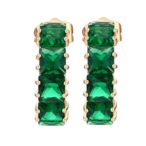 Tolldek Gelbgold 750 Ohrringe Frauen Echtes, Grün Labor Erstellt Smaragd Klassiker Ohrstecker Quadratschliff, 18K Gold Ohrstecker Mädchen Echtes Tolldek Gelbgold 750 Ohrringe Frauen Echtes, Grün Labor Erstellt Smaragd Klassiker Ohrstecker Quadratschliff, 18K Gold Ohrstecker Mädchen Echtes von Tolldek
