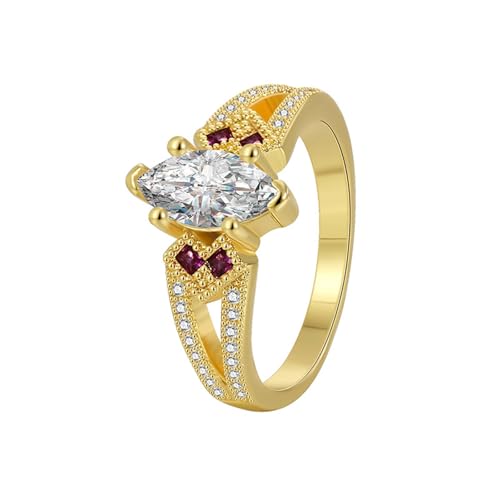 Tolldek Gelbgold Au375 9K Partnerringe Echtschmuck, Solitärring Klassiker mit Moissanit Rundschliff Weiß, 375 Gold Pärchen Ringe, Gr.63 (20.1) von Tolldek