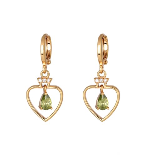 Tolldek Gold 14K Ohrstecker Damen Vintage, Grün Granat Herz Ohrhänger Tropfenschliff, Au 585 Ohrstecker Jungs mit Moissanit Echter Schmuck Tolldek Gold 14K Ohrstecker Damen Vintage, Grün Granat Herz Ohrhänger Tropfenschliff, Au 585 Ohrstecker Jungs mit Moissanit Echter Schmuck von Tolldek