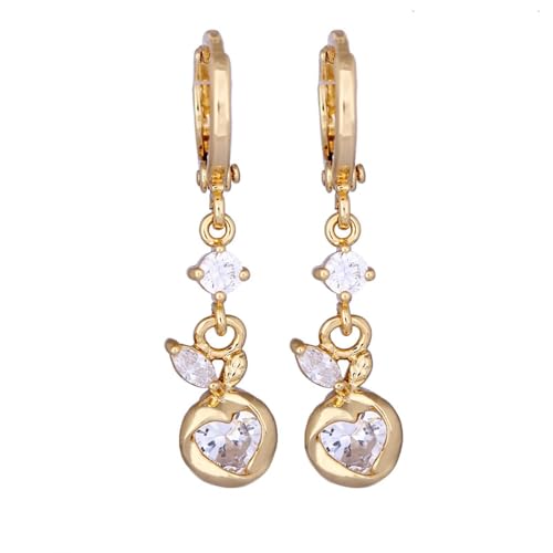 Tolldek Gold 18K Au750 Ohrstecker Damen, Moissanit Hoop Creole Herz Ohrhänger Herzschliff, Gelbgold 750 Ohrstecker mit Moissanit Echt Tolldek Gold 18K Au750 Ohrstecker Damen, Moissanit Hoop Creole Herz Ohrhänger Herzschliff, Gelbgold 750 Ohrstecker mit Moissanit Echt von Tolldek