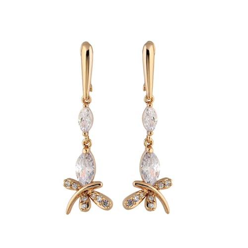 Tolldek Gold 750 Ohrringe Damen Echtes, Moissanit Libelle Ohrhänger Marquiseschliff, 18K Gelbgold Damen Ohrstecker mit Moissanit Echtes Tolldek Gold 750 Ohrringe Damen Echtes, Moissanit Libelle Ohrhänger Marquiseschliff, 18K Gelbgold Damen Ohrstecker mit Moissanit Echtes von Tolldek