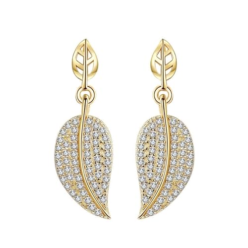 Tolldek Gold Au750 Ohrstecker Damen Echt Schmuck, Moissanit Hohl Blätter Ohrhänger, 18K Gelbgold Ohrringe Echt Schmuck Tolldek Gold Au750 Ohrstecker Damen Echt Schmuck, Moissanit Hohl Blätter Ohrhänger, 18K Gelbgold Ohrringe Echt Schmuck von Tolldek