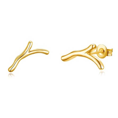 Tolldek Ohrringe Damen Gelbgold 9 Karat, Geweih Ohrstecker, Ohrringe Frauen Au 375 Echtes Tolldek Ohrringe Damen Gelbgold 9 Karat, Geweih Ohrstecker, Ohrringe Frauen Au 375 Echtes von Tolldek