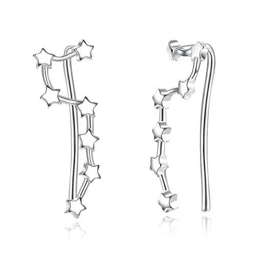 Tolldek Ohrstecker Weißgold 375 9 Karat, Stern Ohrklemme, Ohrringe Boho 9K Gold Echtgold Schmuck von Tolldek
