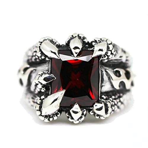 Tolldek Partnerringe S925 Sterlingsilber Herren, Drache Klaue Pärchen Ringe Zirkonia, Trauringe Punk Rock 925 Silber, Gr.63 (20.1) von Tolldek