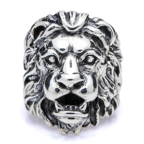 Tolldek Partnerringe Sterling S925 Silber Herren, Löwe Pärchen Ringe, Trauringe Punk Rock Sterlingsilber 925, Gr.62 (19.7) von Tolldek