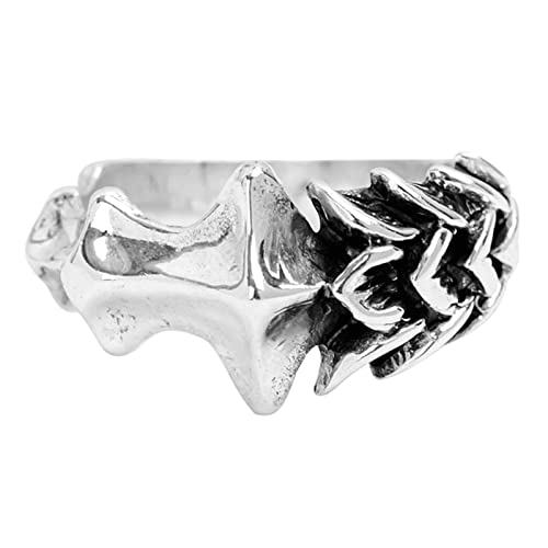 Tolldek Partnerringe Sterling Silber 925 Herren, Drache Klaue Verlobungsring, Ring Punk Rock Sterling S925 Silber, Gr.54 (17.2) von Tolldek