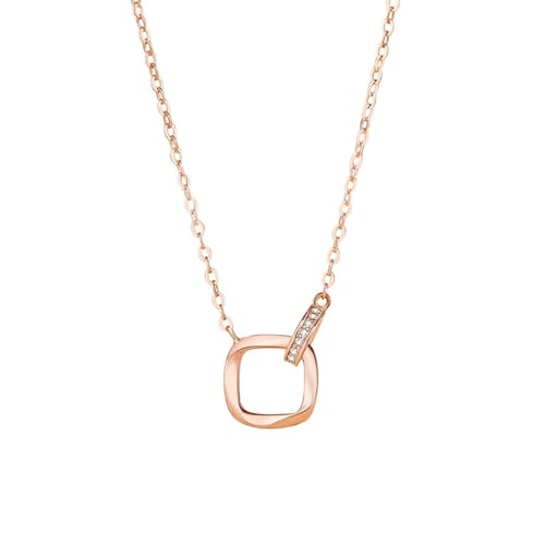 Tolldek Rosegold 750 18K Halskette Damen, Mobius Damenkette Anhänger mit Moissanit Rundschliff Weiß, Rose Gold Au750 Ketten für Frauen Echt Goldschmuck, 40+5 von Tolldek