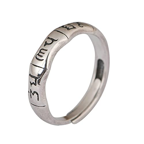 Tolldek S925 Sterlingsilber Hochzeitsband Damen, Sanskrit Verlobungsring, 925 Silber Trauringe Anpassbar von Tolldek