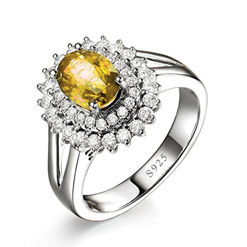 Tolldek S925 Sterlingsilber Trauringe, 925 Silber Partnerringe mit Oval Zirkonia Gelb, Silberringe Damen 925 Freundschaftsringe Echtschmuck, Gr. 51 Tolldek S925 Sterlingsilber Trauringe, 925 Silber Partnerringe mit Oval Zirkonia Gelb, Silberringe Damen 925 Freundschaftsringe Echtschmuck, Gr. 51 von Tolldek