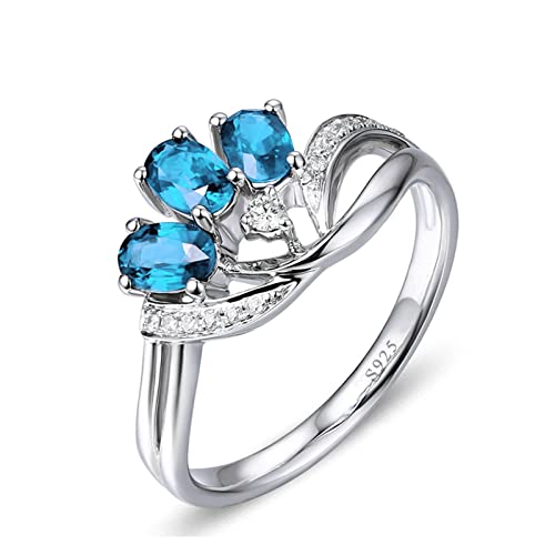Tolldek Silber 925 Trauringe, Sterlingsilber S925 Eheringe mit Oval Zirkonia Meeresblau, Ringe Damen 925 Silber Antragsring Echtschmuck, Gr. 49 Tolldek Silber 925 Trauringe, Sterlingsilber S925 Eheringe mit Oval Zirkonia Meeresblau, Ringe Damen 925 Silber Antragsring Echtschmuck, Gr. 49 von Tolldek