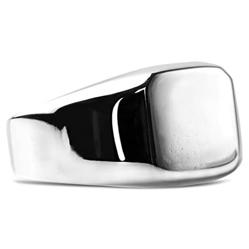 Tolldek Silber 925er Partnerringe Herren, Quadrat Zeichenetring 22mm Trauringe, S925 Sterlingsilber Freundschaftsringe Punk Rock, Gr.54 (17.2) von Tolldek