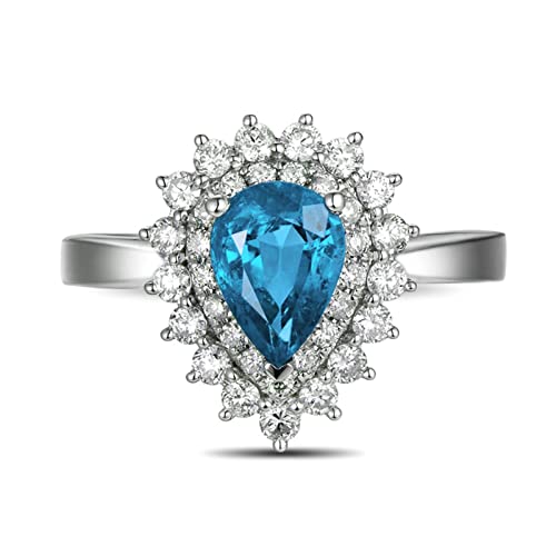 Tolldek Sterling 925er Silber Hochzeitsring, Tropfen Zirkonia Meeresblau Pärchen Ringe S925 Sterlingsilber, Freundschaftsringe Echt Silber Ringe Damen Echt Schmuck, Gr. 60 Tolldek Sterling 925er Silber Hochzeitsring, Tropfen Zirkonia Meeresblau Pärchen Ringe S925 Sterlingsilber, Freundschaftsringe Echt Silber Ringe Damen Echt Schmuck, Gr. 60 von Tolldek