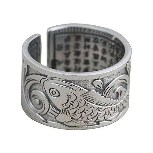 Tolldek Sterling 990 Silber Partnerringe Herren, Fisch Trauringe, Eheringe Punk Rock Sterlingsilber S990 Anpassbar von Tolldek
