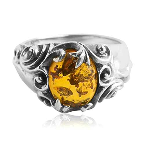 Tolldek Sterling S925 Silber Freundschaftsringe Herren, Retro Muster Trauringe, Sterlingsilber 925 Partnerringe Punk Rock, Gr.52 (16.6) von Tolldek