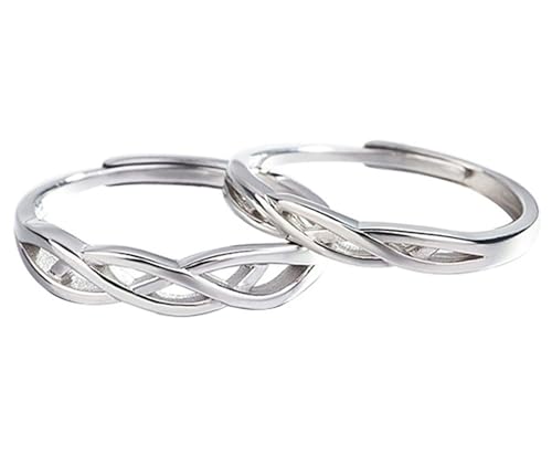 Tolldek Sterling S925 Silber Pärchen Ringe Paare, Love Knot Trauringe, Sterlingsilber 925 Partnerringe von Tolldek