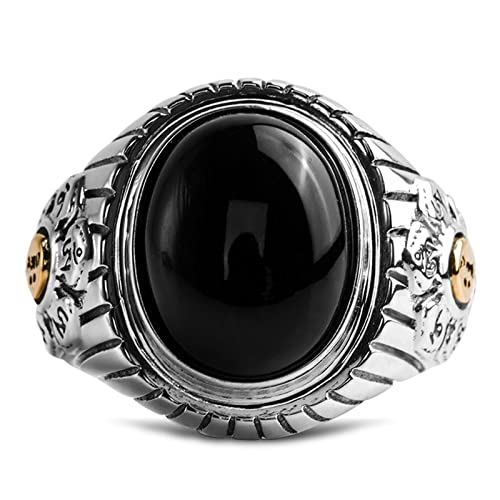 Tolldek Sterling Silber 925 Trauringe Herren, Mantra Pärchen Ringe Acht, Partnerringe Punk Rock Sterling S925 Silber, Gr.58 (18.5) von Tolldek