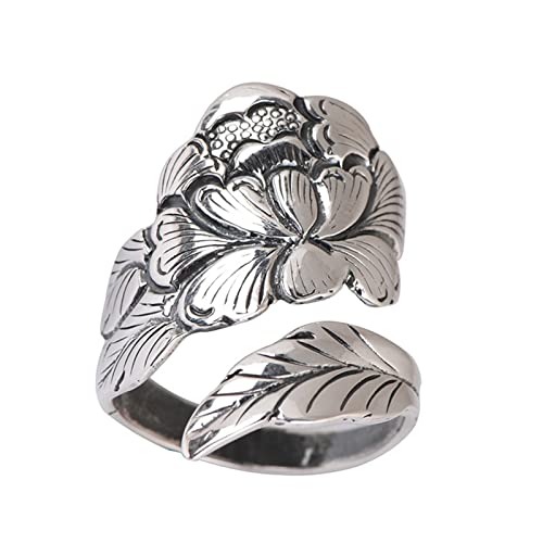 Tolldek Sterling Silber 925er Trauringe Damen, Blumen Freundschaftsringe, Sterling S925 Silber Partnerringe Anpassbar von Tolldek