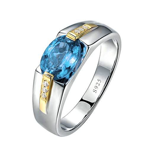 Tolldek Sterling Silber S925 Partnerringe, Sterlingsilber 925er Hochzeitsring mit Oval Zirkonia Meeresblau, 925 Silber Ringe Trauringe Echtschmuck, Gr. 62 Tolldek Sterling Silber S925 Partnerringe, Sterlingsilber 925er Hochzeitsring mit Oval Zirkonia Meeresblau, 925 Silber Ringe Trauringe Echtschmuck, Gr. 62 von Tolldek
