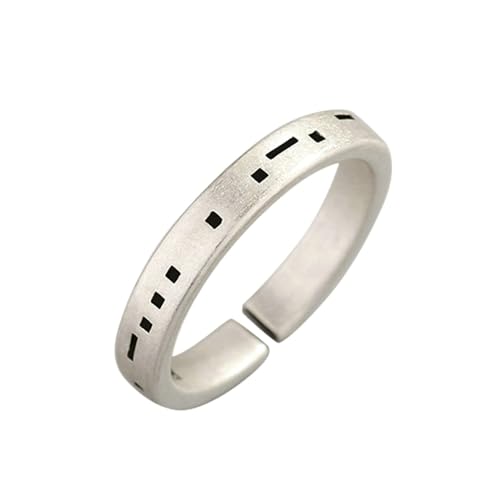Tolldek Sterling Silber S925 Trauringe Herren, Love You Forever Morseschrift Partnerringe, Sterlingsilber 925er Freundschaftsringe von Tolldek