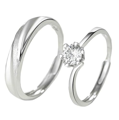 Tolldek Sterlingsilber Eheringe Paare, Klassiker Trauringe Zirkonia, Sterling Silber S925 Partnerringe von Tolldek