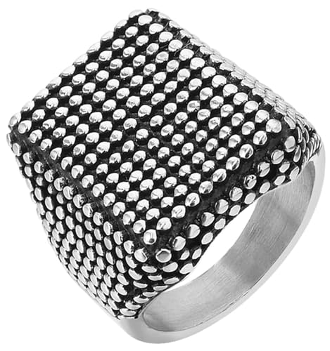 Tolldek Trauringe Edelstahl Herren 22MM, Glatt mit Punkt Hochzeitsband, Pärchen Ringe Punk Rock, Silber, Gr.65 (20.7) von Tolldek