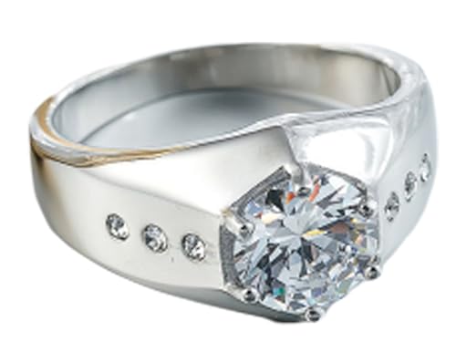 Tolldek Verlobungsring Edelstahl Herren 11MM, 6-Steg-Krappenfassung Solitärring Hochzeitsring Zirkonia, Ring Punk Rock, Silber, Gr.60 (19.1) von Tolldek