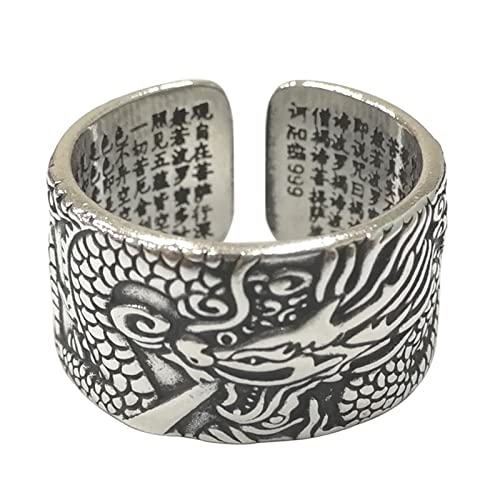 Tolldek Verlobungsring Silber S990 Herren, Drache Kopf Partnerringe, Ring Punk Rock 990 Sterlingsilber Anpassbar von Tolldek