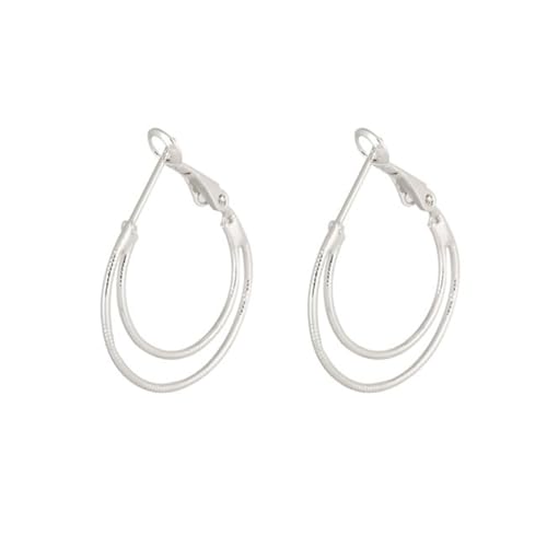 Tolldek Weißgold 14 Karat 585 Ohrringe Frauen Echter Schmuck, Klassiker Creolen, 14K Gold Ohrringe Hängend Echter Schmuck von Tolldek